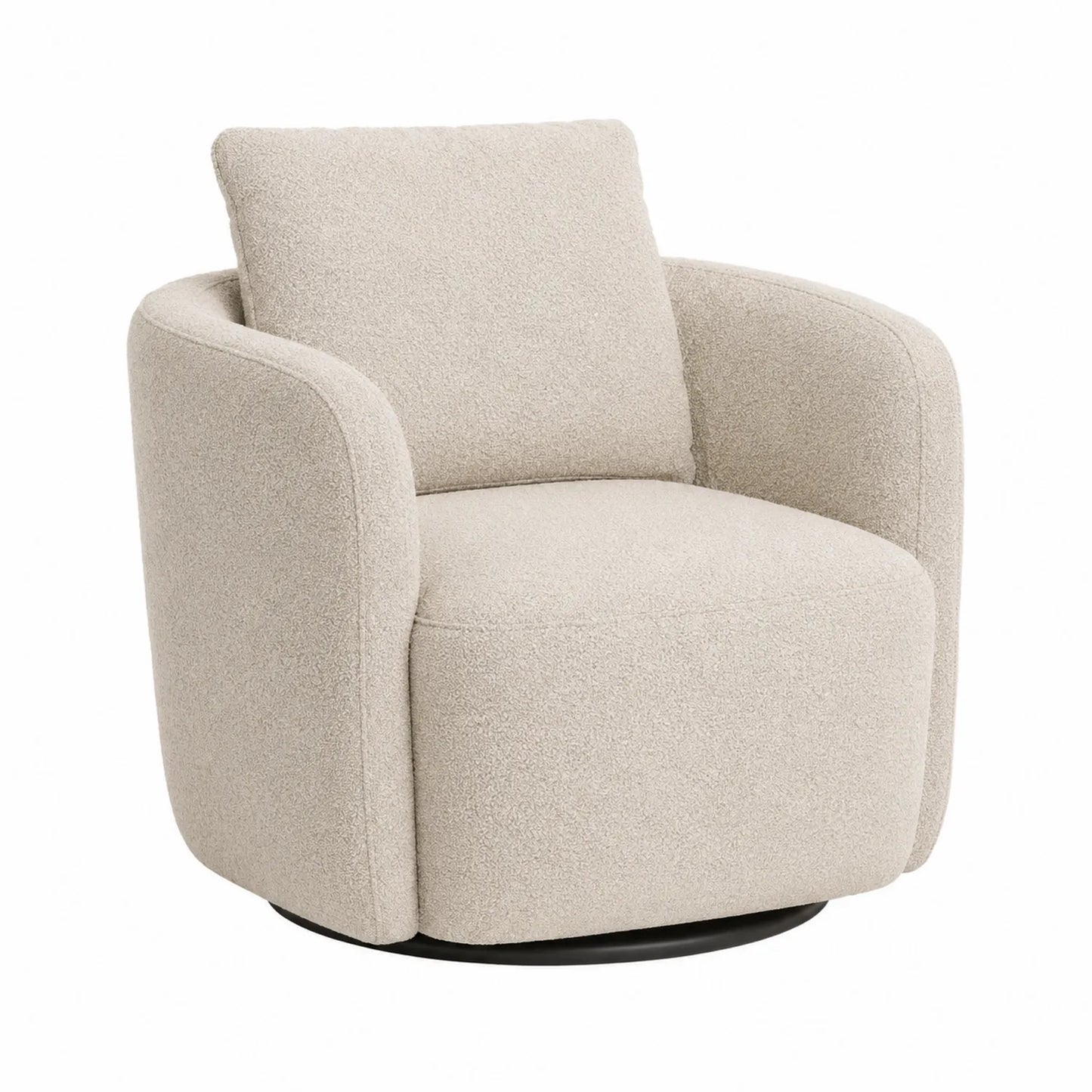 Drehbarer Sessel Bouclé Stoff Beige 75x75x85 cm
